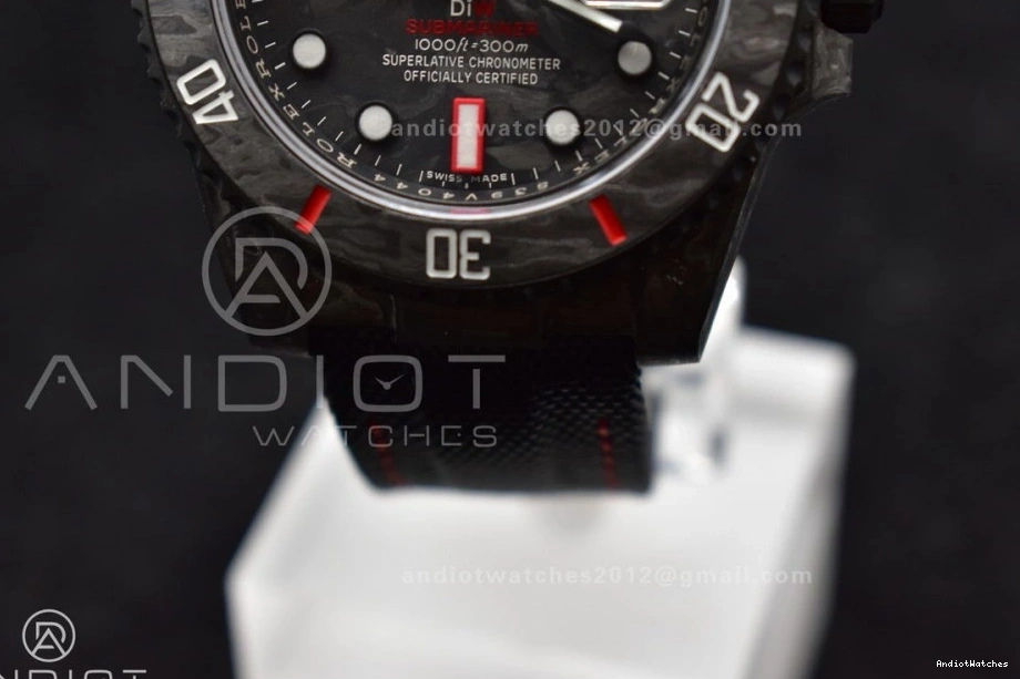 on 474 Submariner Nylon Red VSF VS Dial 1:1 DIW Best Black Carbon Edition Practical Black Strap 0515